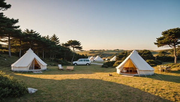 Quels sont les types d'hébergement disponibles dans les campings du Finistère Sud ?